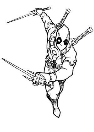 Дэдпул раскраска 11