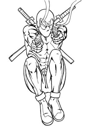 Дэдпул раскраска 12
