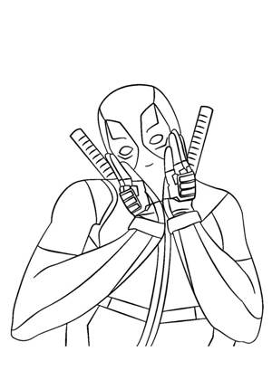 Дэдпул раскраска 15