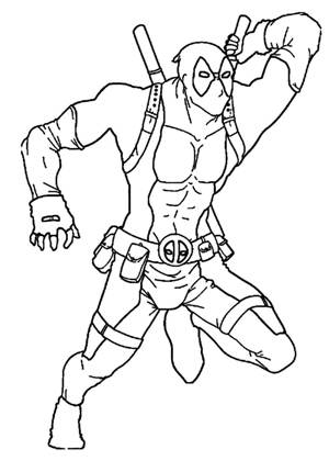 Дэдпул раскраска 16