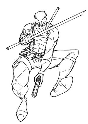 Дэдпул раскраска 18