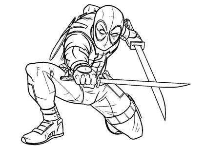 Дэдпул раскраска 3