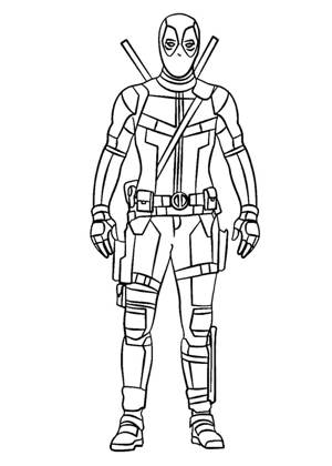 Дэдпул раскраска 4