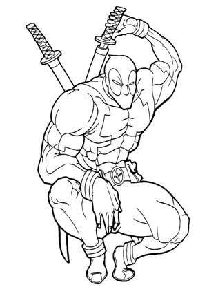 Дэдпул раскраска 7