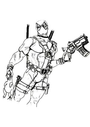 Дэдпул раскраска 9