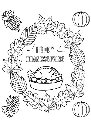 Раскраски День благодарения День благодарения — раскраска 2
