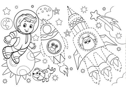 Раскраски День космонавтики День космонавтики раскраска 15