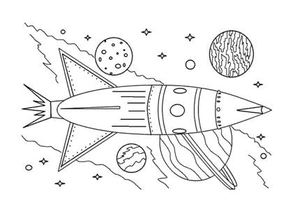 Раскраски День космонавтики День космонавтики раскраска 24