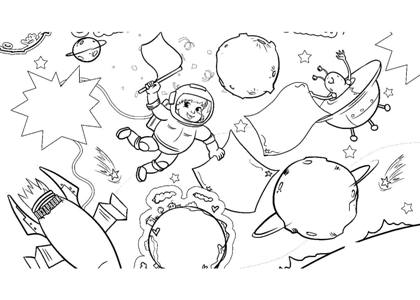 Раскраски День космонавтики День космонавтики раскраска 30