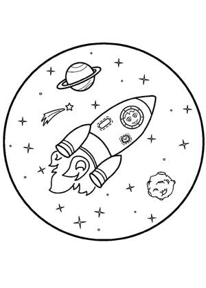 Раскраски День космонавтики День космонавтики раскраска 5