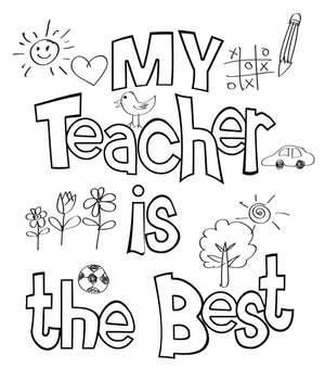 Раскраски День учителя День учителя – раскраска 1