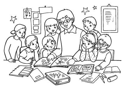 Раскраски День учителя День учителя – раскраска 31