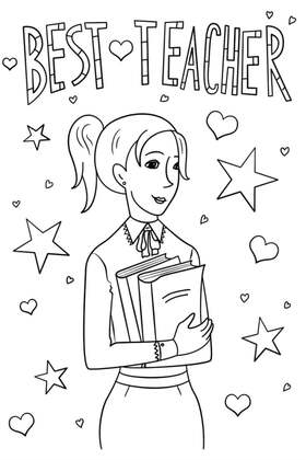 Раскраски День учителя День учителя – раскраска 4