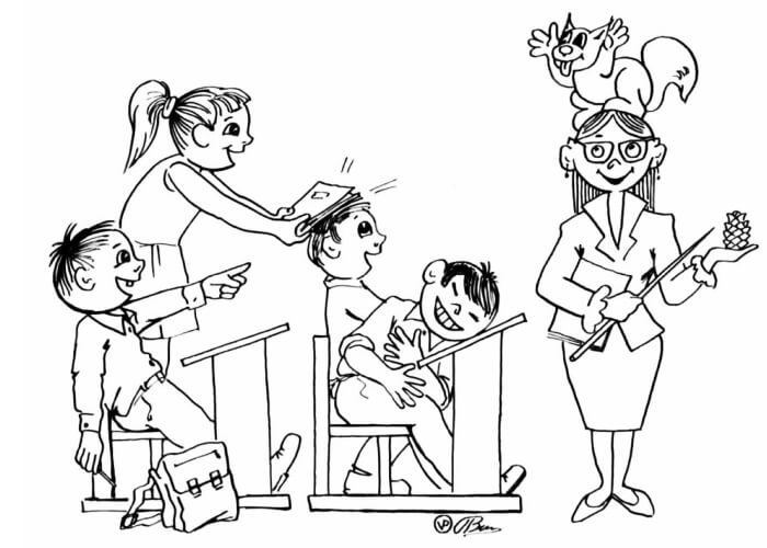 Раскраски День учителя День учителя – раскраска 41