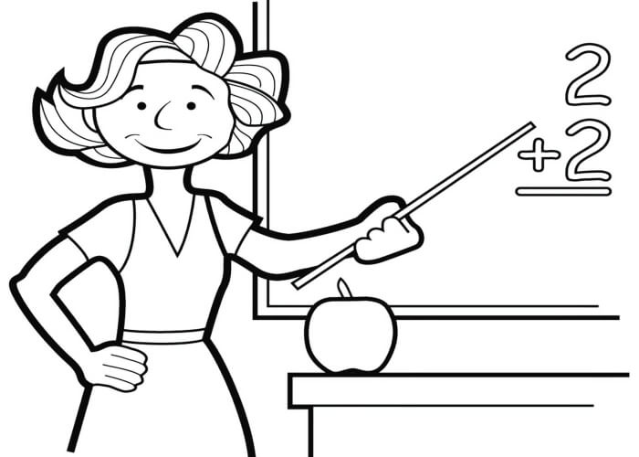 Раскраски День учителя День учителя – раскраска 58