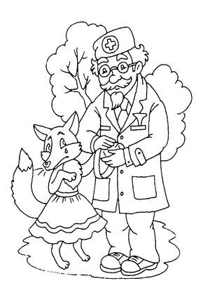 Доктор Айболит — раскраска 13