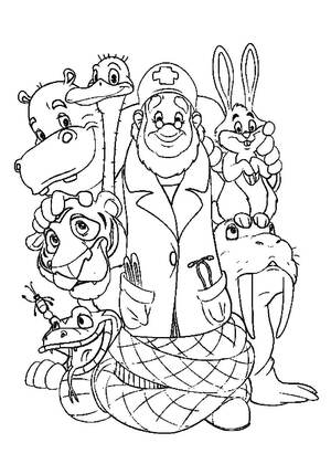 Доктор Айболит — раскраска 14