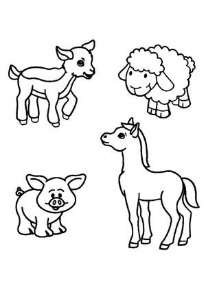 Домашние животные – раскраска 2