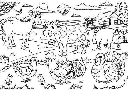 Домашние животные – раскраска 4