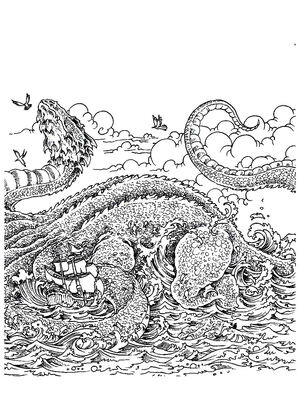 Драконы — раскраска 10