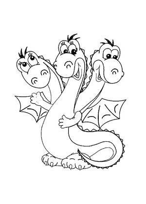 Драконы — раскраска 13