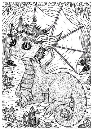 Драконы — раскраска 15