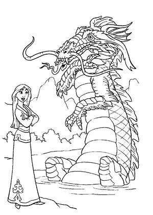 Драконы — раскраска 16