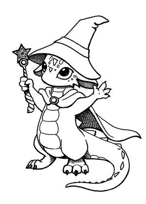 Драконы — раскраска 18