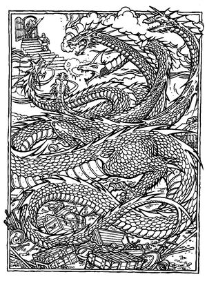 Драконы — раскраска 19