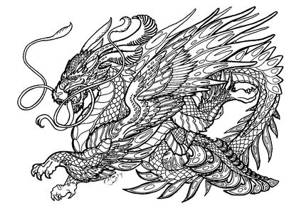 Драконы — раскраска 22