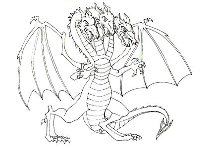 Драконы — раскраска 24
