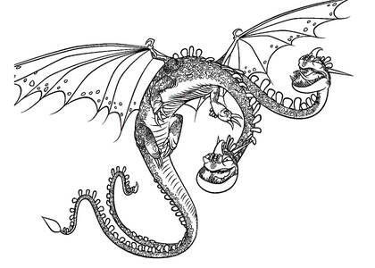 Драконы — раскраска 25