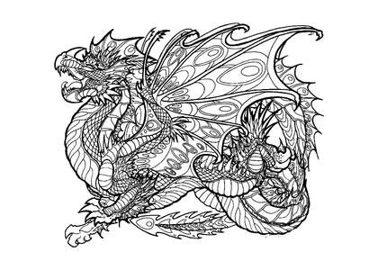 Драконы — раскраска 26