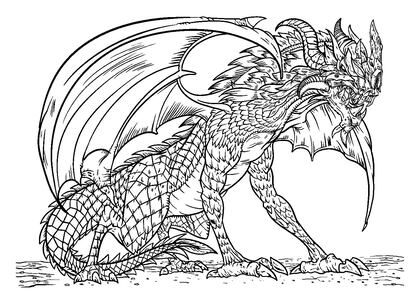 Драконы — раскраска 27