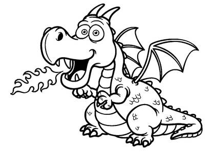 Драконы — раскраска 28