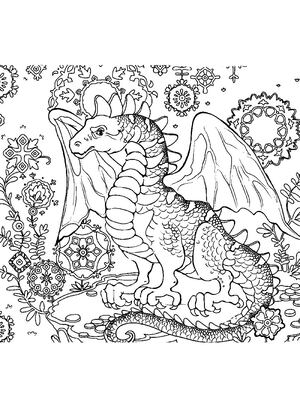 Драконы — раскраска 4