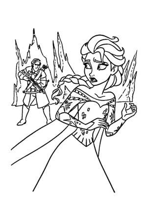 Раскраски Эльза Эльза раскраска 10