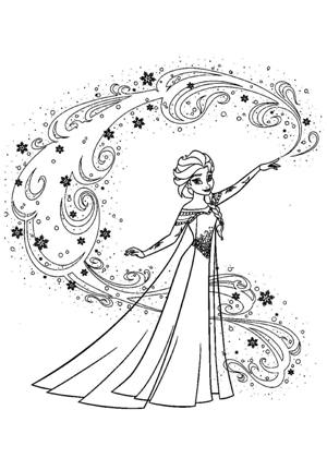 Раскраски Эльза Эльза раскраска 4