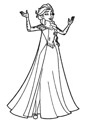 Раскраски Эльза Эльза раскраска 5