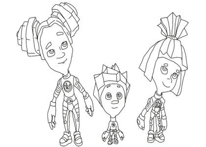 Раскраски Фиксики Фиксики раскраска 1