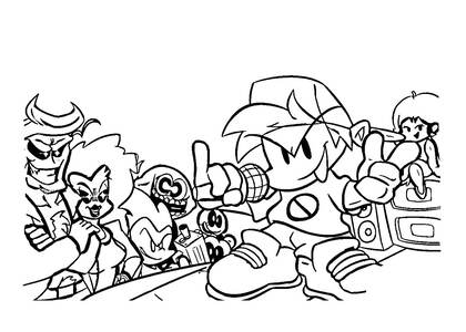 Friday Night Funkin — раскраска 24