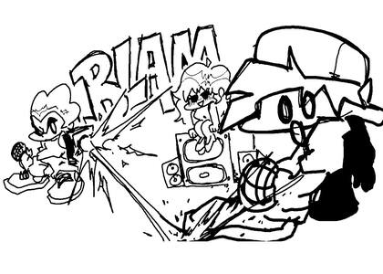 Friday Night Funkin — раскраска 27