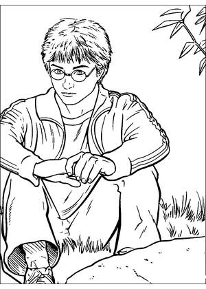 Раскраски Гарри Поттер Гарри Поттер — раскраска 7