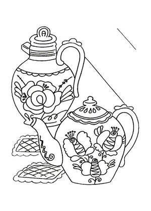 Раскраски Гжель Гжель – раскраска 11