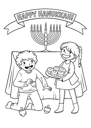 Раскраски Ханука Ханука — раскраска 14