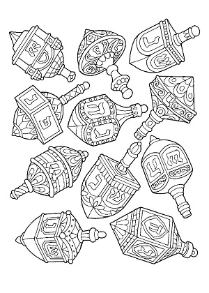 Раскраски Ханука Ханука — раскраска 2