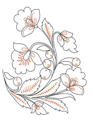 Хохлома – раскраска 1