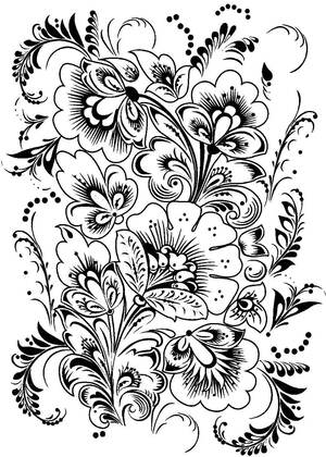 Хохлома – раскраска 15