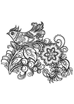 Хохлома – раскраска 16