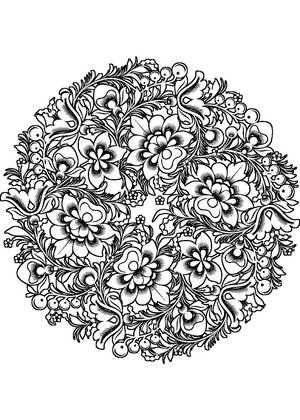 Хохлома – раскраска 18